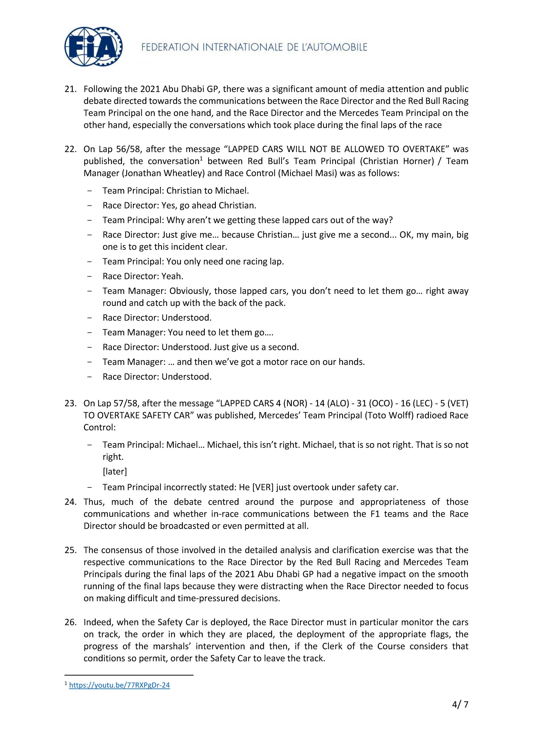Fia Report FIA’s full report for the 2021 Abu Dhabi GP investigation released ...